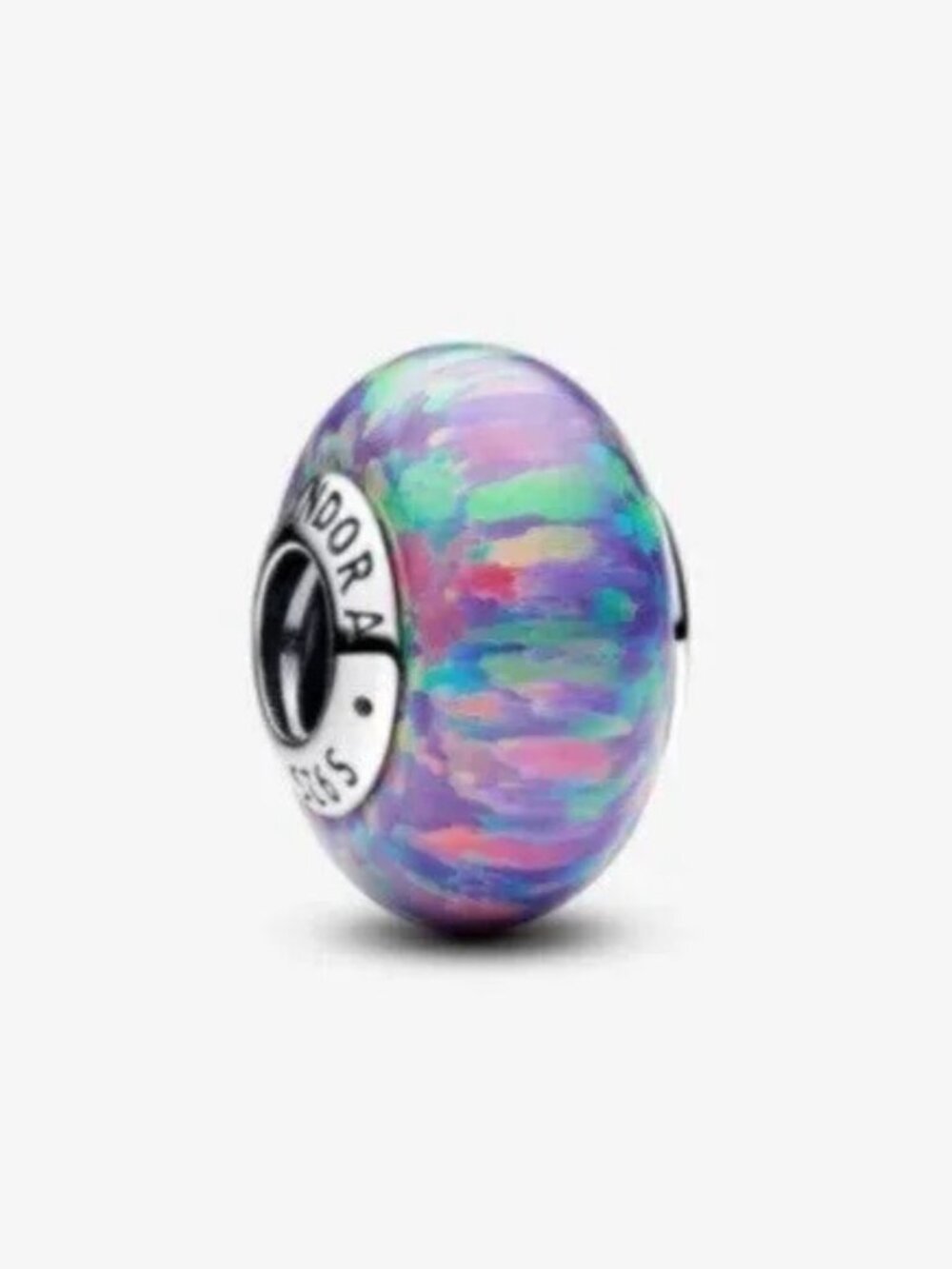 Pandora Purple Pink Green Glass Murano Charm